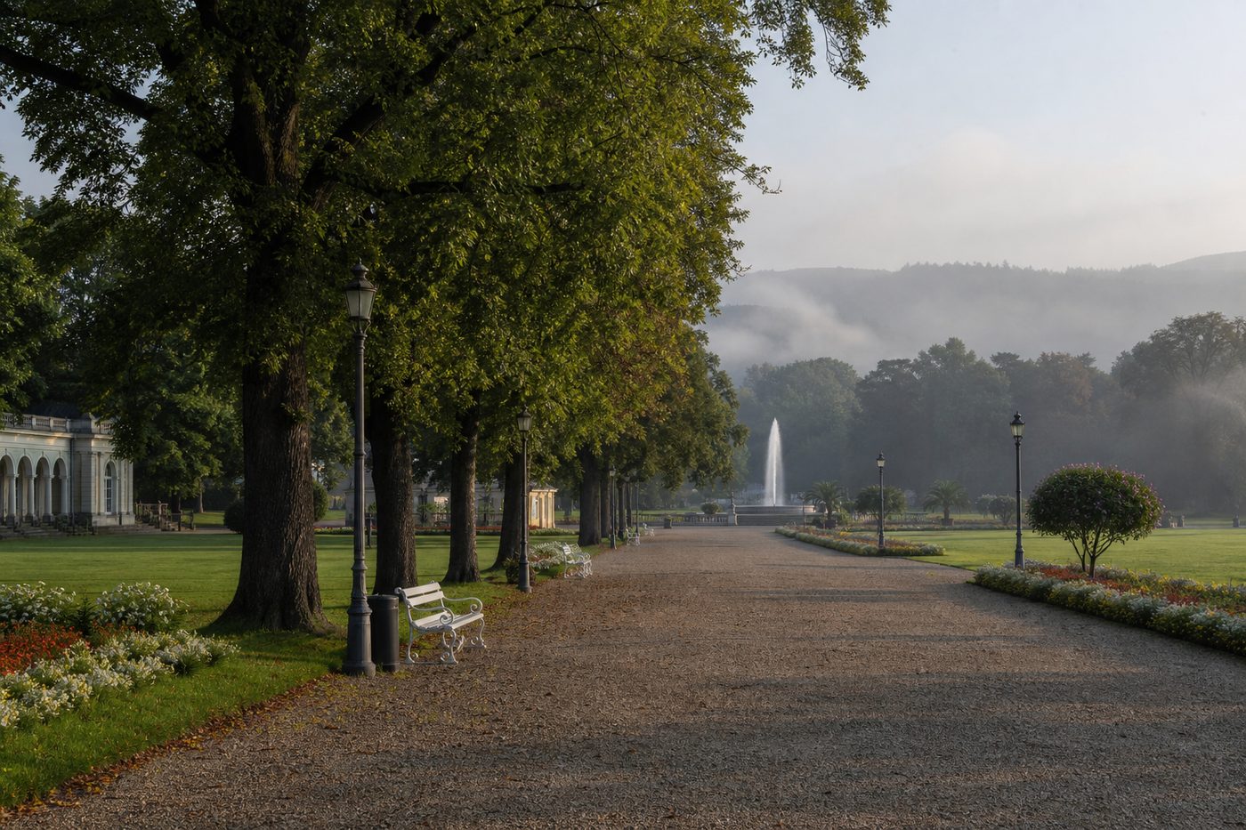 Spa park pathways near the hotel